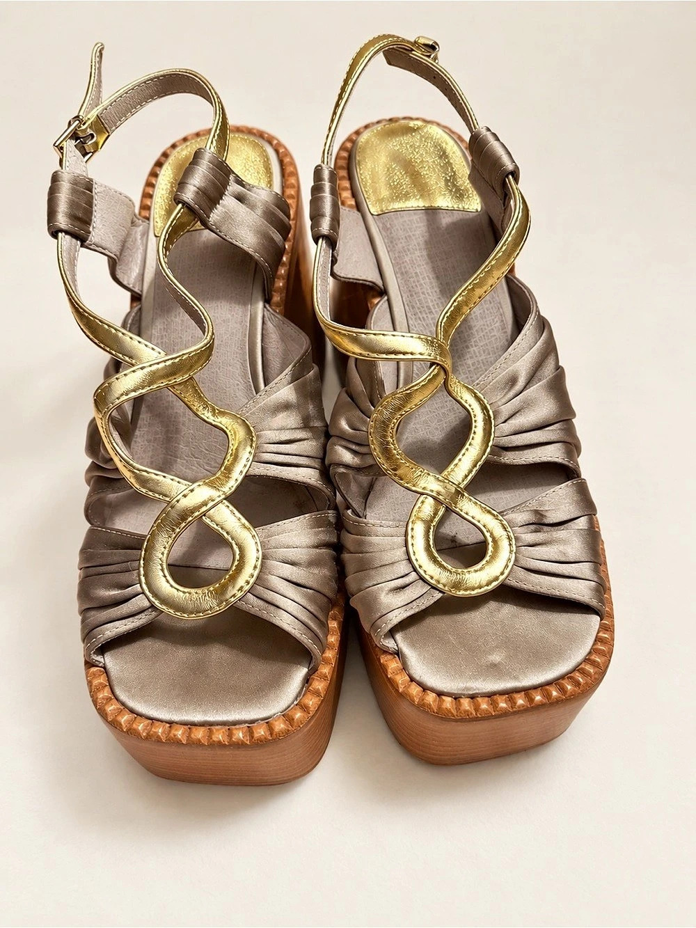 Platform Heels in Gray & Gold Jeffrey Campbell